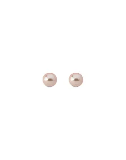 Pearl Stud Earrings|Majorica Earrings Lyra Silver With 8Mm Pink Pearl