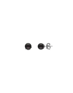 Pearl Stud Earrings|Majorica Earrings Lyra Silver With 8Mm Tahiti Pearl