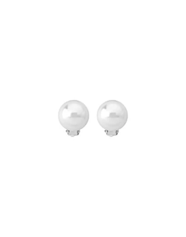 Short Earrings|Majorica Earrings Lyra Silver With 14Mm White Round Pearl