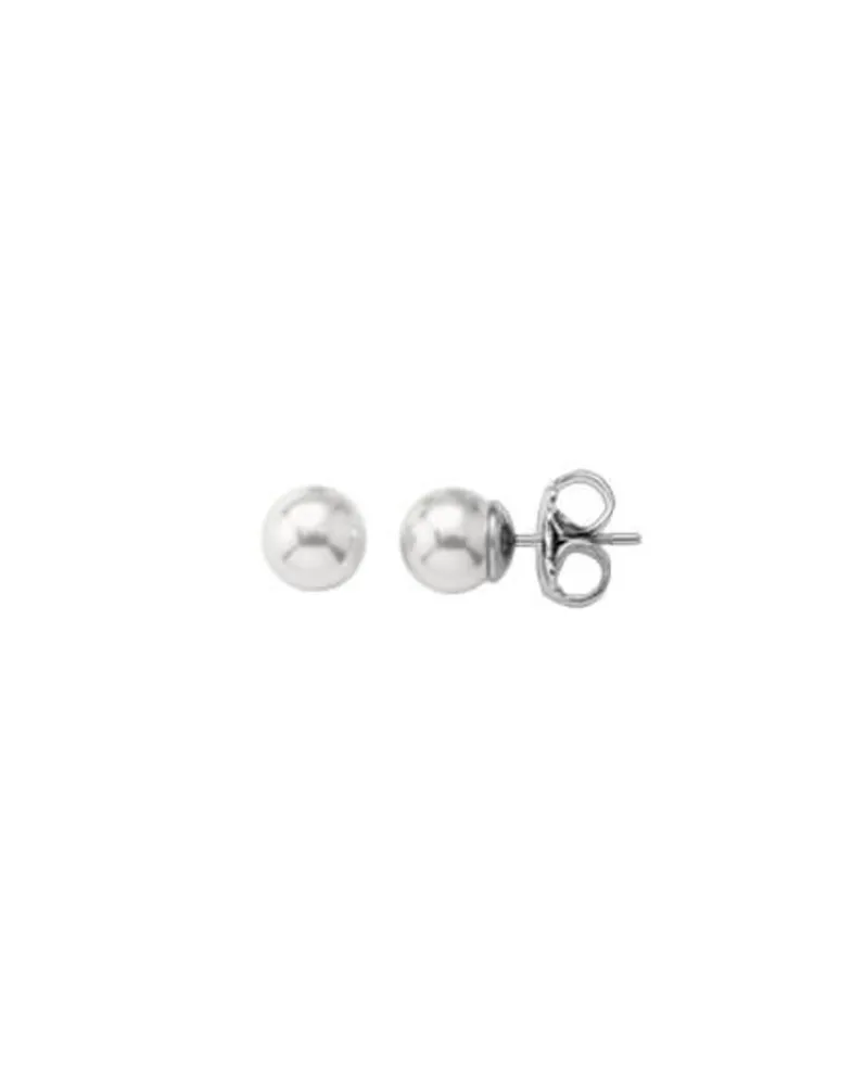 Pearl Stud Earrings|Majorica Earrings Lyra Silver With 10Mm White Pearl