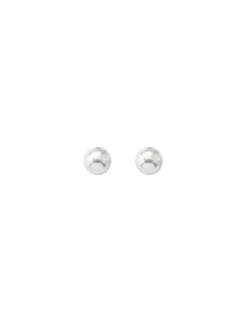 Pearl Stud Earrings|Majorica Earrings Lyra Silver With 8Mm White Pearl