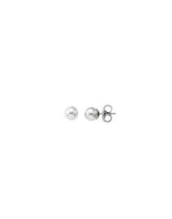 Pearl Stud Earrings|Majorica Earrings Lyra Silver With 6Mm White Pearl