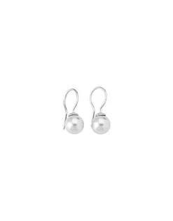 Pearl Drop Earrings|Majorica Earrings Lyra Silver With White Pearl 9Mm