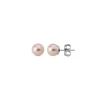 Pearl Stud Earrings|Majorica Earrings Lyra With 8Mm Pink Pearl