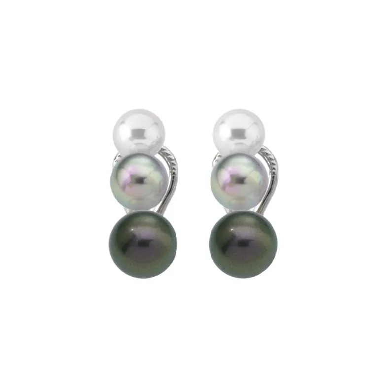 Short Earrings|Majorica Earrings Nuit Multicolored Pearls