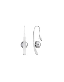 Pearl Drop Earrings|Majorica Earrings Planet Silver With 10Mm Gray Pearl