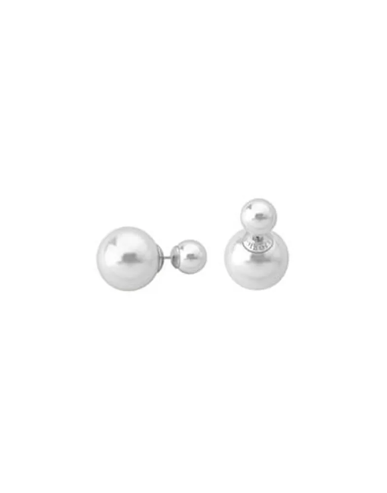 Short Earrings|Majorica Earrings Polar Silver With 8 And 16Mm White Pearls