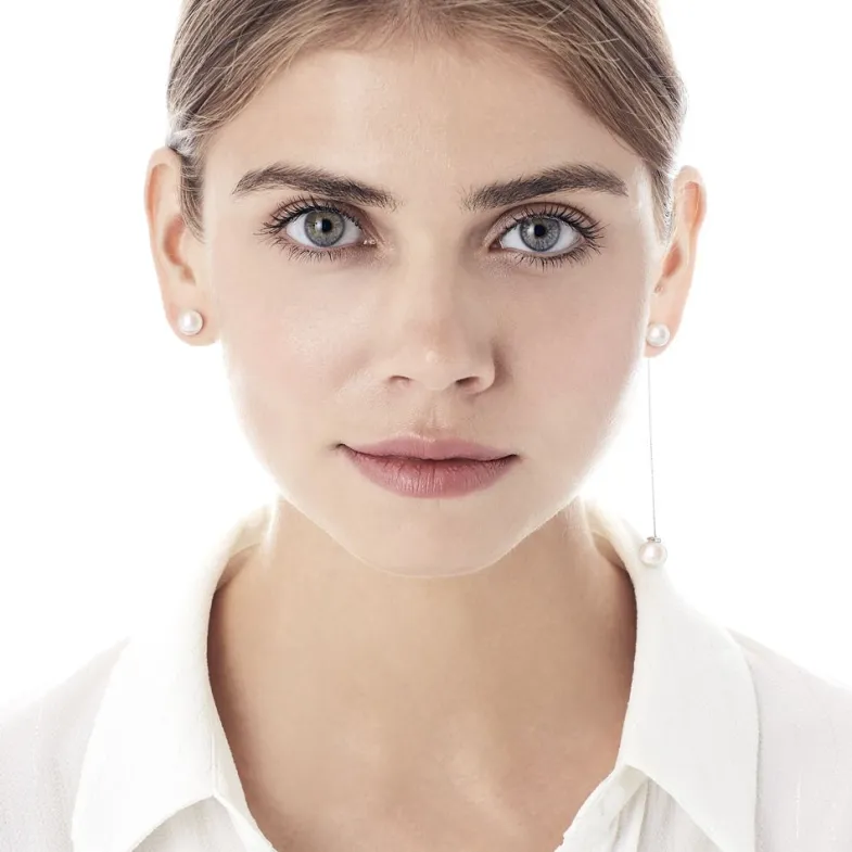 Pearl Drop Earrings|Majorica Earrings Rosa With 8 And 10Mm White Pearls