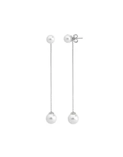 Pearl Drop Earrings|Majorica Earrings Rosa With 8 And 10Mm White Pearls