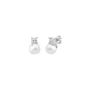 Tu & Yo Earrings|Majorica Earrings Selene Silver With 10Mm White Pearl And Zircons