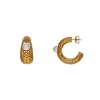 Pearl Hoop Earrings|Majorica Etna Large Hoop Earrings In Gold-Plated Silver