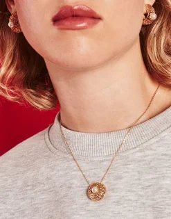 Pendants With Chain|Majorica Etna Necklace In Gold-Plated Silver And Round Pearl 37Cm