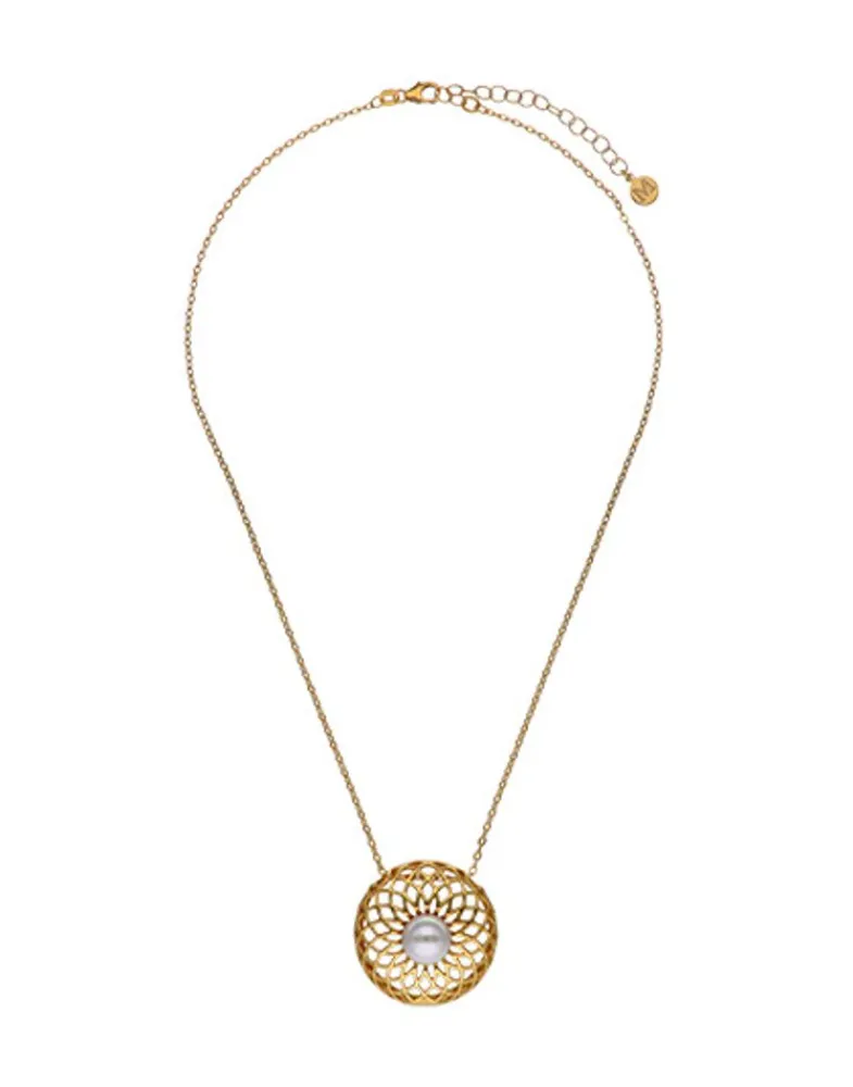 Pendants With Chain|Majorica Etna Necklace In Gold-Plated Silver And Round Pearl 42Cm