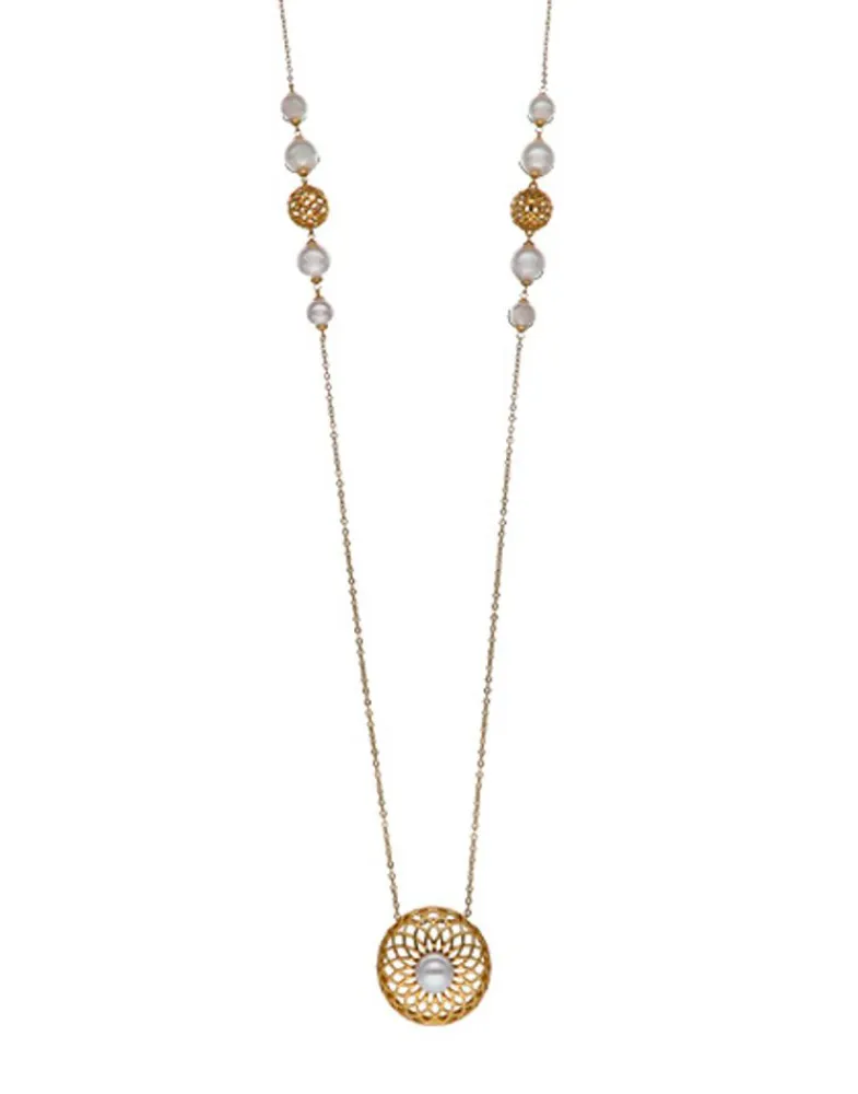 Pendants With Chain|Majorica Etna Necklace In Gold-Plated Silver