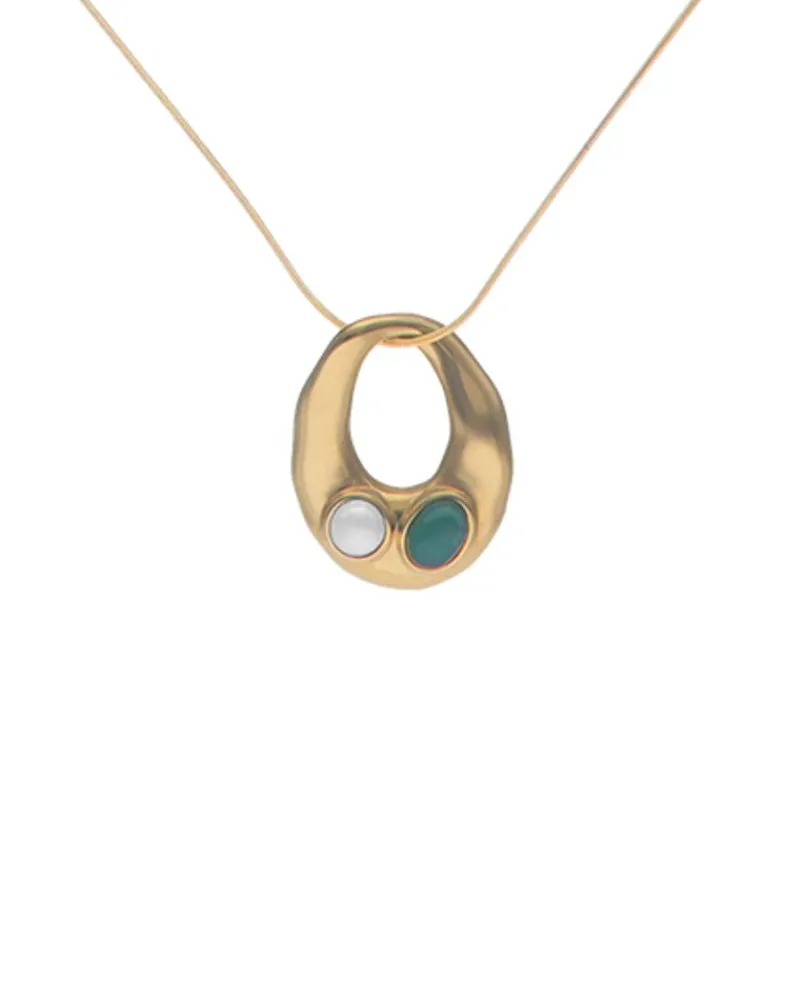 Pendants With Chain|Majorica Feme Chain Necklace With White Pearl And Green Agate
