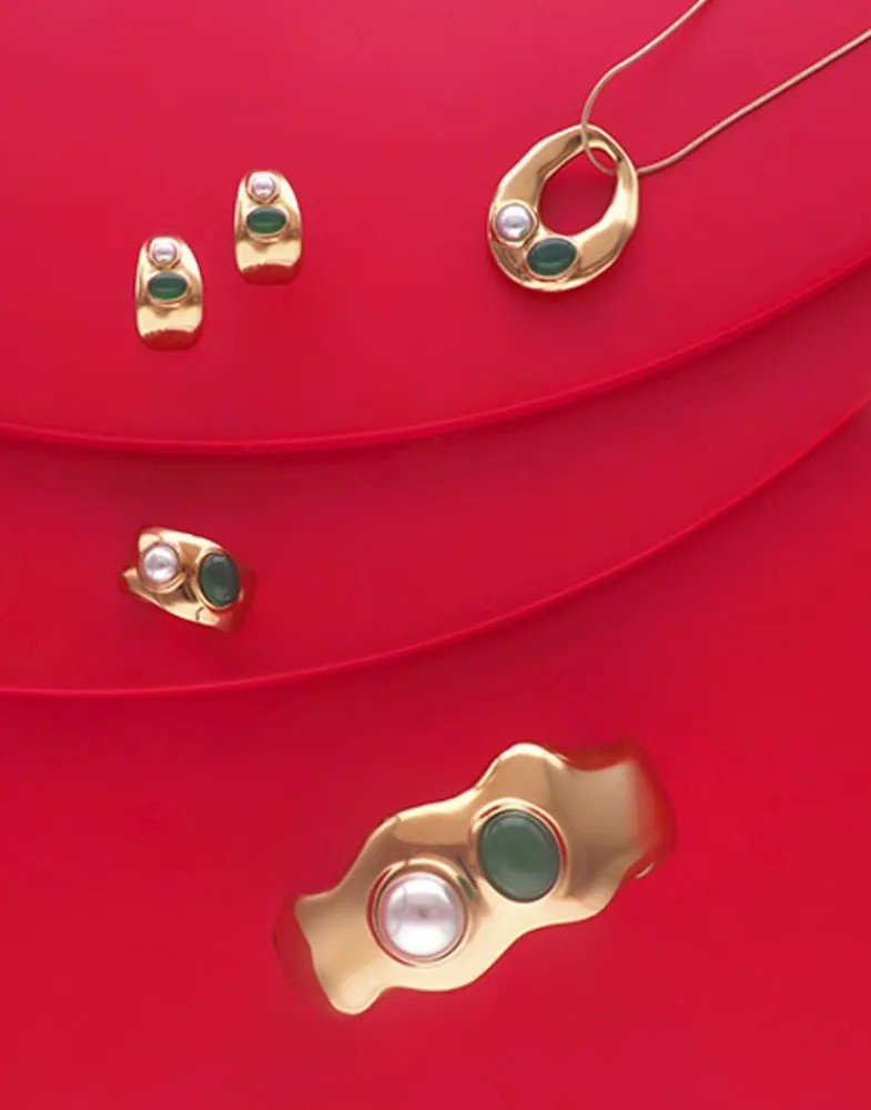 Pendants With Chain|Majorica Feme Chain Necklace With White Pearl And Green Agate