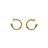 Pearl Hoop Earrings|Majorica Golden Bamboo Hoop Earrings With Champagne Pearls