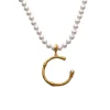 Pendants With Chain|Majorica Golden Bamboo Pendant With Champagne-Coloured Pearl