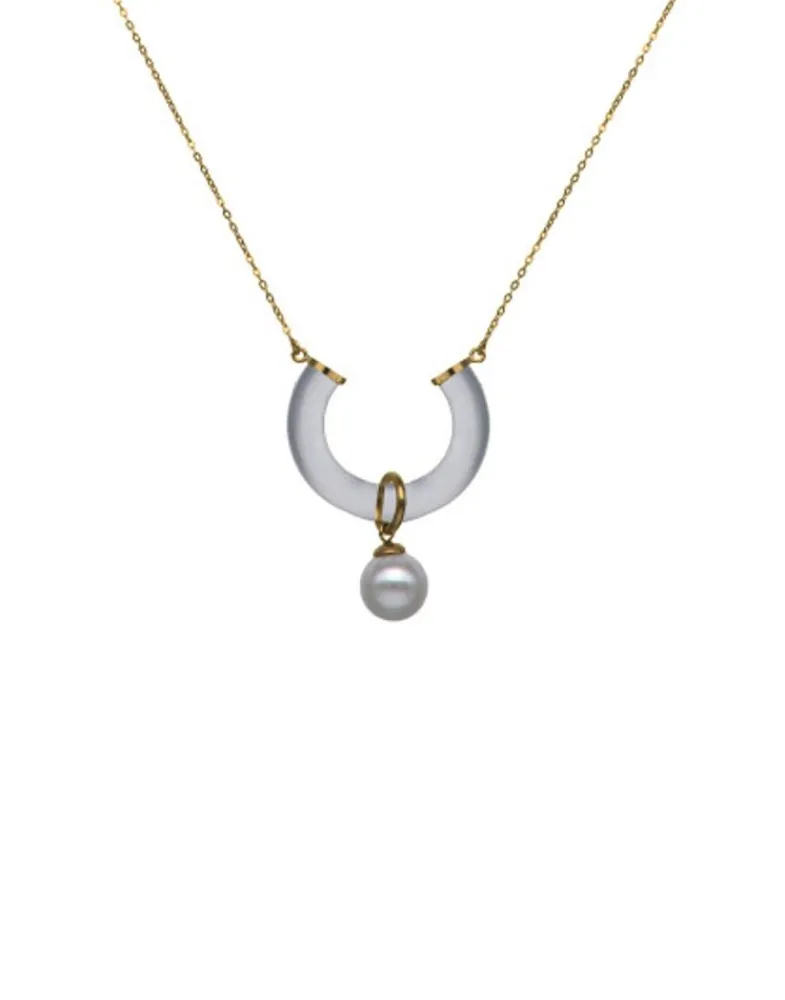 Pendants With Chain|Majorica Golden Necklace With Ayla Pendant In High-Resistance Glass