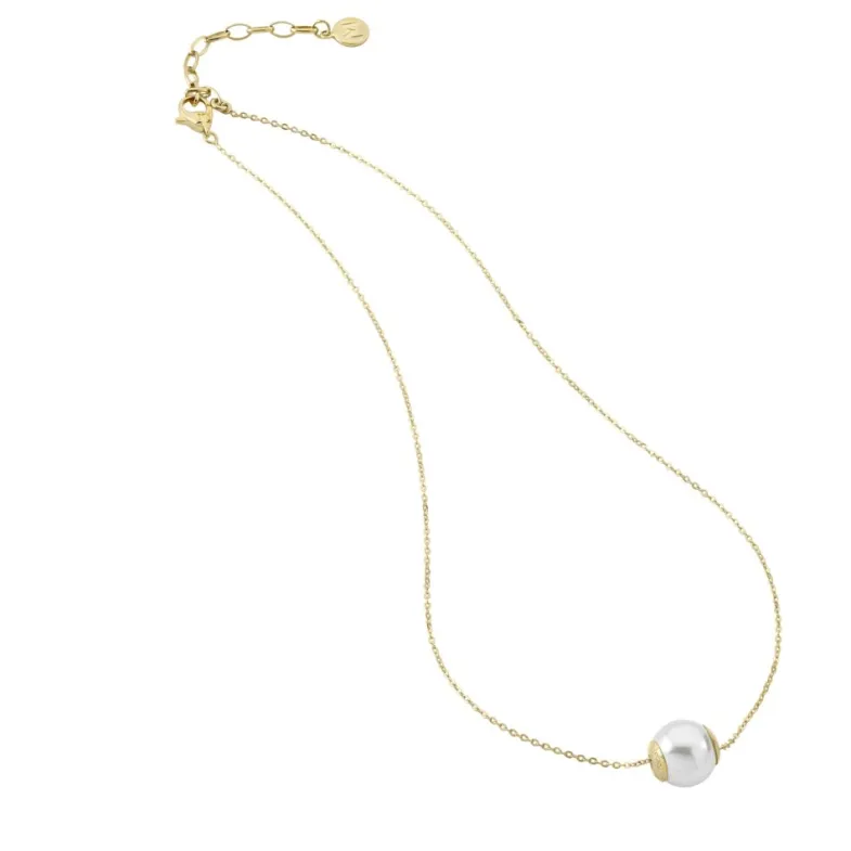 Pendants With Chain|Majorica Golden Silver Large Pendant Nuada 12Mm