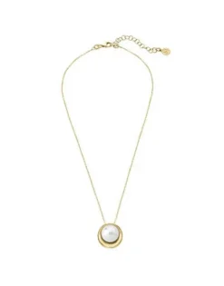 Pendants With Chain|Majorica Golden Silver Margot Necklace With An Embedded Round Pearl