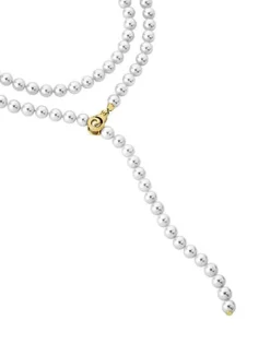 Long Pearl Necklaces|Majorica Golden Silver Necklace Lyra 8Mm 90Cm