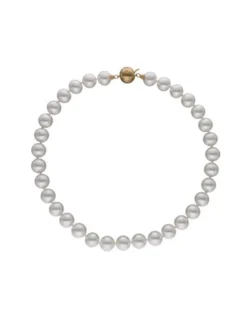 Long Pearl Necklaces|Majorica Golden Silver Necklace Lyra 10Mm 45Cm