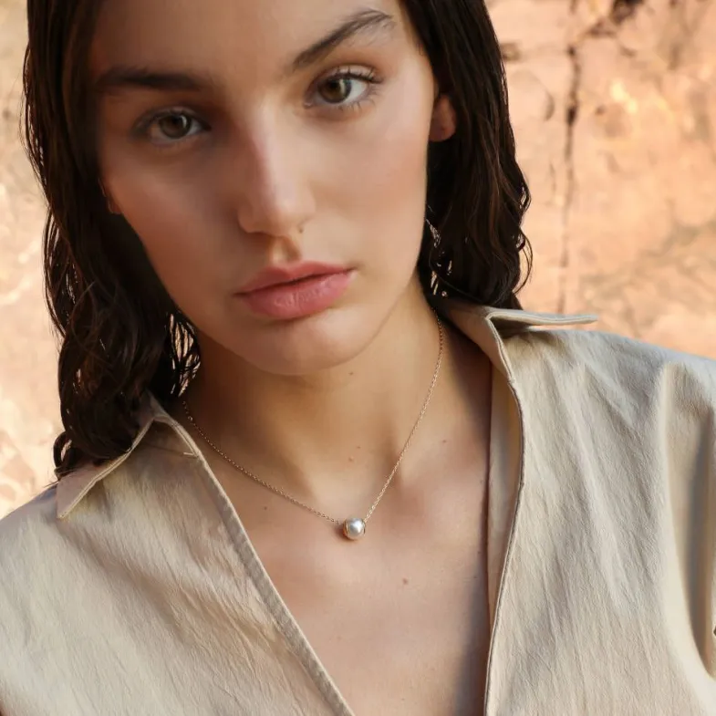 Pendants With Chain|Majorica Golden Silver Pendant Nuada 10Mm