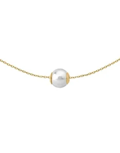 Pendants With Chain|Majorica Golden Silver Short Pendant Nuada 12Mm