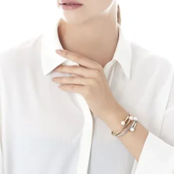 Bangle Bracelets|Majorica Golden Steel Bangle Galatea