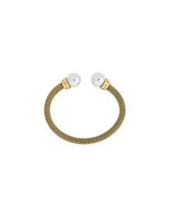 Bangle Bracelets|Majorica Gold Plated Bracelet Tender White Pearl