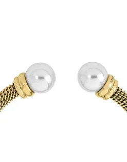Bangle Bracelets|Majorica Gold Plated Bracelet Tender White Pearl