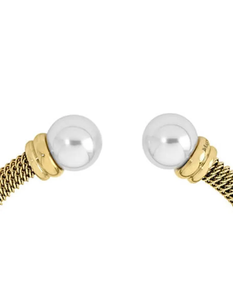 Bangle Bracelets|Majorica Gold Plated Bracelet Tender White Pearl