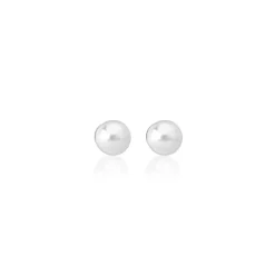 Pearl Stud Earrings|Majorica Gold Plated Earrings Cies With 4Mm White Pearl