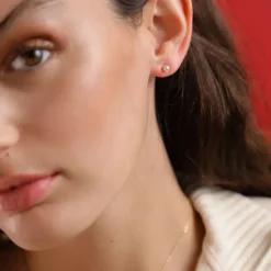 Pearl Stud Earrings|Majorica Gold Plated Earrings Cies With 4Mm White Pearl