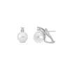 Tu & Yo Earrings|Majorica Gold Plated Earrings Selene With 10Mm White Pearl And Zircons