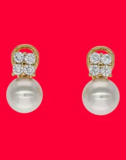Tu & Yo Earrings|Majorica Gold Plated Earrings Soleil