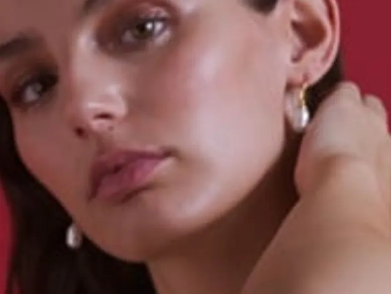 Pearl Drop Earrings|Majorica Gold Plated Earrings Tender With 8Mm Barroque Pearl