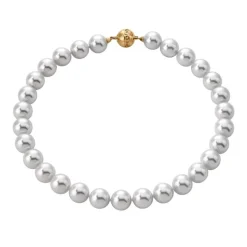 Wedding Necklaces|Majorica Gold Plated Lyra Necklace 12Mm 45Cm