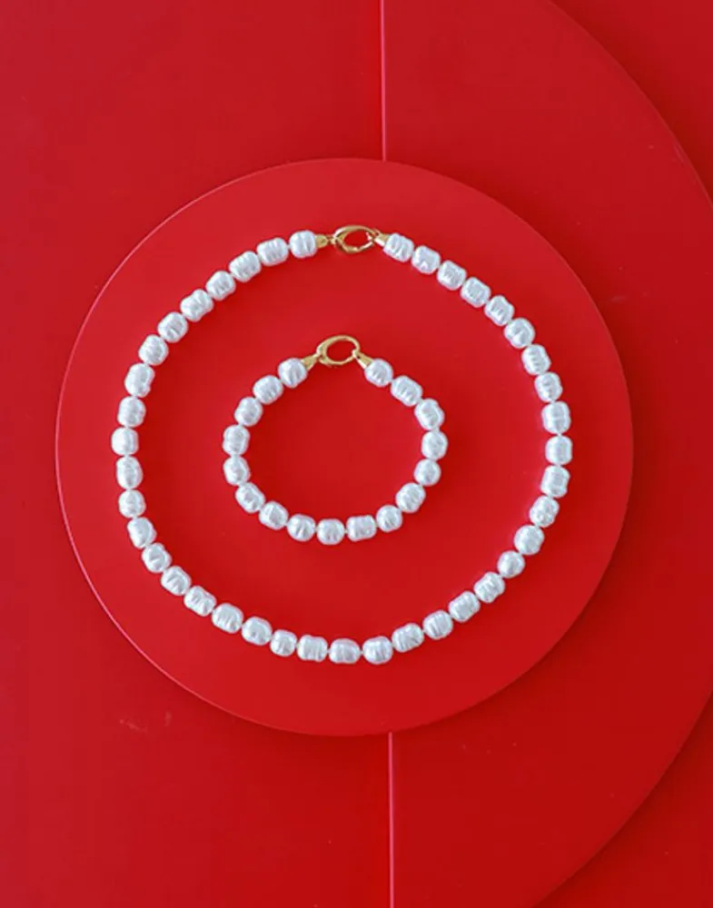 Long Pearl Necklaces|Majorica Gold-Plated Necklace Agora