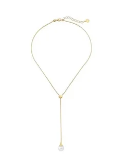 Pearl Chain Necklaces|Majorica Gold Plated Necklace Alba With White Pearl