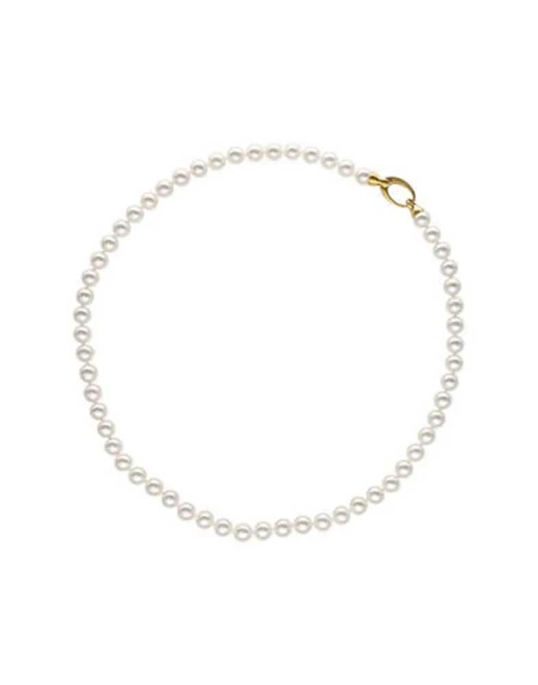 Long Pearl Necklaces|Majorica Gold Plated Necklace Lyra 45Cm And 6Mm White Pearls