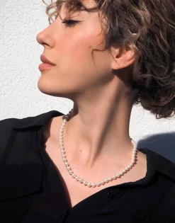 Long Pearl Necklaces|Majorica Gold Plated Necklace Lyra 45Cm And 6Mm White Pearls