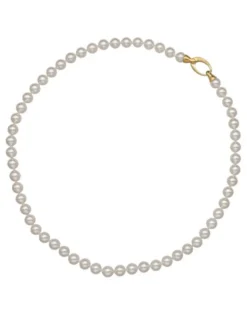 Long Pearl Necklaces|Majorica Gold Plated Necklace Lyra 45Cm And 6Mm White Pearls
