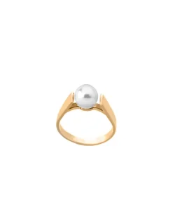 Pearl Engagement Rings|Majorica Gold Plated Nuada With 7Mm White Pearl