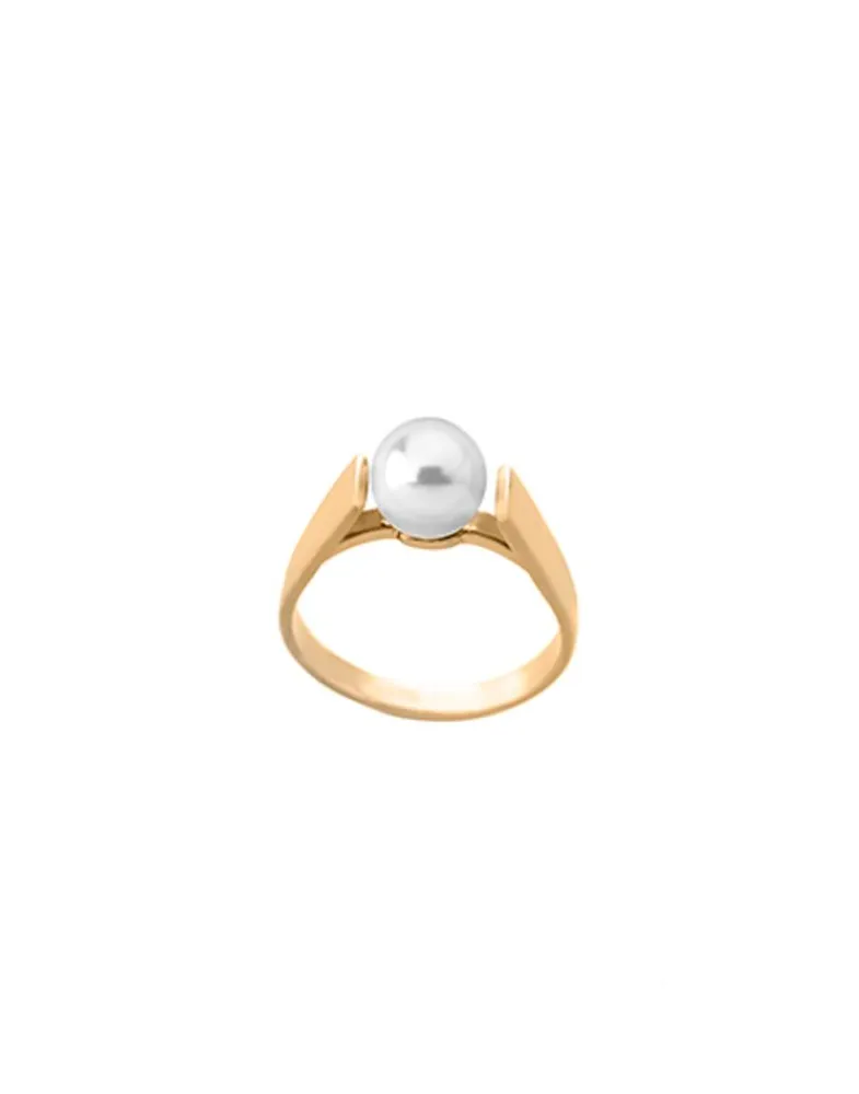 Pearl Engagement Rings|Majorica Gold Plated Nuada With 7Mm White Pearl