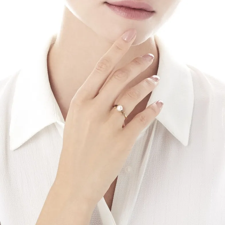 Gold Rings|Majorica Gold Plated Ring Rock Star