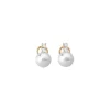 Tu & Yo Earrings|Majorica Gold Plated Selene Earrings With 10Mm White Pearls And Zircons