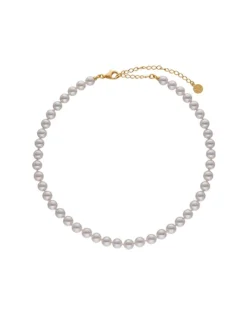 Long Pearl Necklaces|Majorica Gold-Plated Silver Necklace Ballet 6 Mm