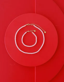 Long Pearl Necklaces|Majorica Gold-Plated Silver Necklace Ballet 4 Mm